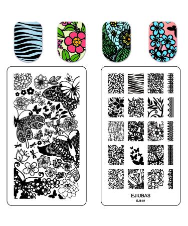 Ejiubas Nail Stamping Kit with Clear Stamper - 3 Plates Included - Buy Online on GoSupps.com