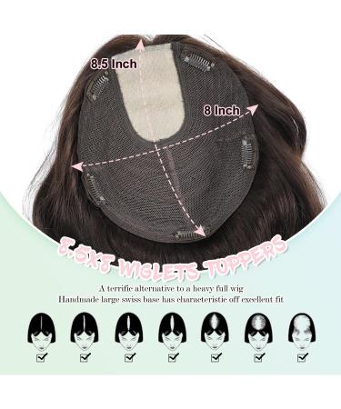 Hair Toppers for Women Real Human Hair 8.5 * 8inch Skin Scalp Remy Human Hair Toppers for Women Human Hair Toppers Hair Toppers for Women with Thinning Hair 14inch(Dark Brown) 2# 14inch - Buy Online on GoSupps.com