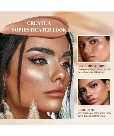 DAGEDA 2Pcs Liquid Highlighter and Contour Set - Waterproof Long Lasting Face Makeup with Sponge Applicator - Contour + Highlight Shades 02 & 05 - Buy Online on GoSupps.com