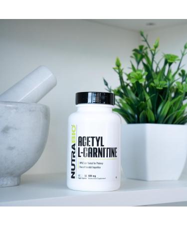 NutraBio Acetyl L-Carnitine 500mg - Boost Energy & Metabolism 90 Capsules - Premium Health Supplement - Buy Online on GoSupps.com