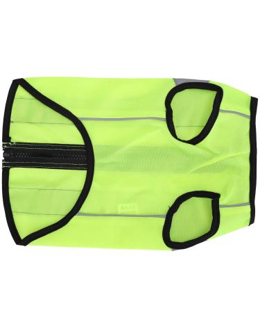Reflecting vest for dogs warning vest for dogs safety clothing bright jacket light pet night safety clothing reflective vest with zipper (S-light green) S bright green
