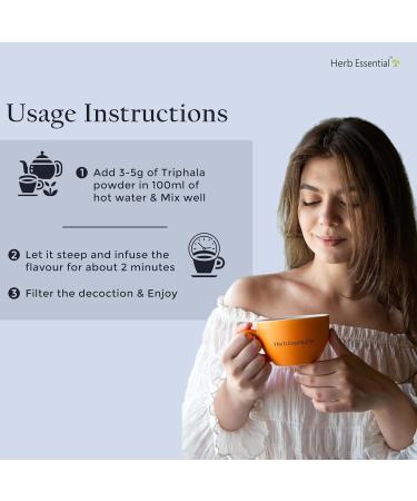 Herb Essential Organic Triphala Powder 7.05 Ounce (Amla + Haritaki + Bibhitaki) India Origin No Added Preservatives Vegan Herbal Supplement for Daily Use - Buy Online on GoSupps.com