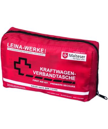 LEINA-WERKE REF 11008 Compact Vehicle First Aid Kit - DIN 13164 Certified Red | International Shipping Available - Buy Online on GoSupps.com