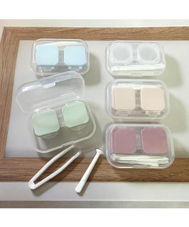 Colorful Portable Contact Lens Container Set | Mini Hinged Lid Cases for Travel | Clear Storage in Red Pink Green Blue - Buy Online on GoSupps.com