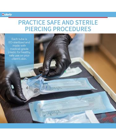 Saferly 8mm Plastic Piercing Needle Receiving Tubes - Box of 50 | Medical Grade Disposable Body Jewelry Supplies - Buy Online on GoSupps.com