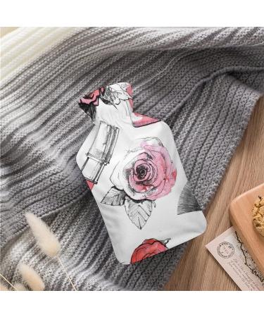 Flower Lipstick Hot Water Bottle with Plush Cover - Hand Warmer for Adults & Children - 26.5x15.3cm - International Shipping Available - Buy Online on GoSupps.com
