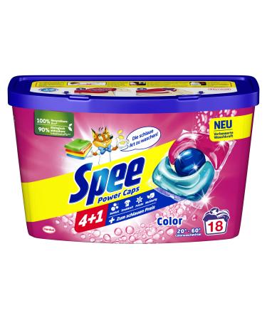 Spee 4+1 Power Caps Color Detergent (18 loads) - Color Detergent for Colored Laundry and Dark Clothes - Made in Germany