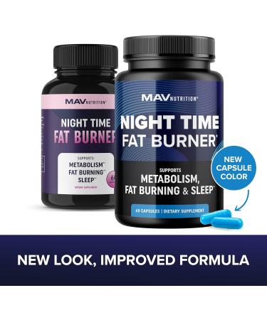 Night Time Fat Burner for Weight Loss Support & Sleep Aid | Appetite Suppressant Carb Blocker Nighttime Metabolism Booster for Stomach Fat Burner & Night Shred with Melatonin | Non-GMO Vegan 60ct 60 Count (Pack of 1) Cap  - Buy Online on GoSupps.com