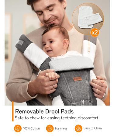 Besery Baby Carrier with Hip Seat and Head Support - Dark Gray | Travel-Friendly Toddler Backpack and Infant Holder for Flying and Everyday Use - Buy Online on GoSupps.com