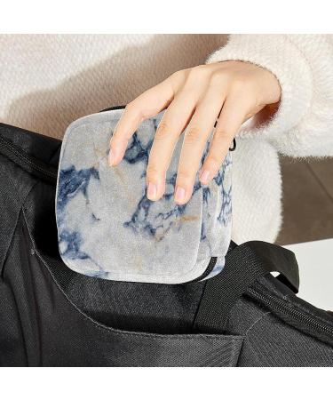 Women's Makeup Organizer & Menstrual Cup Storage Bag | Big Capacity Travel-Friendly Marble Stone Texture - Buy Online on GoSupps.com