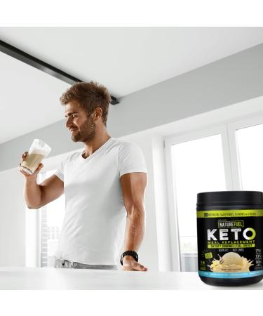 Nature Fuel Keto Meal Replacement Powder - Gluten Free with Coconut Oil MCTs and Grass-Fed Butter - Creamy Vanilla Milkshake - 14 Servings - 17.1 Fl Oz - Buy Online on GoSupps.com