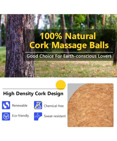 Cork Massage Ball - Trigger Point Therapy & Deep Muscle Relief - 2 Pack (2.4) - Eco-Friendly Massage Tool - Buy Online on GoSupps.com