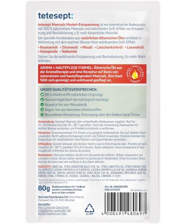 Merz Consumer Care tetesept Sea salt muscle relaxation bath 10 x 80 g revitalizing health bath with essential oils relaxing bath additive with natural sea salt - Buy Online on GoSupps.com