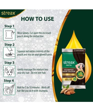 Streax Insta Hair Color Dark Brown 5 Pack 15ml - Buy Online on GoSupps.com