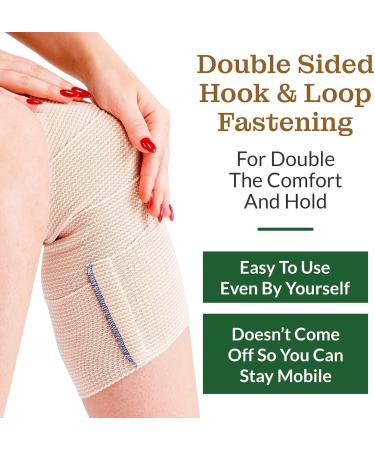 Premium 4 Wide Elastic Bandage Wrap (2 Pack) - Nexskin Latex Free Compression Bandages - Washable & Reusable USA Organic Cotton - Hook & Loop Fasteners - Buy Online on GoSupps.com