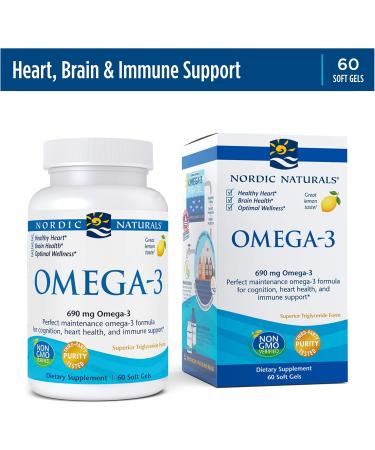  Nordic Naturals Nordic Naturals Omega-3 Purified Fish Oil Lemon 1000 mg 60 Soft Gels - Buy Online on GoSupps.com
