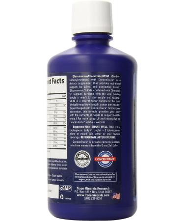 Blueberry Flavored Liquid Glucosamine Chondroitin MSM with Trace Minerals | Joint Support Dietary Supplement | 32 Servings 32 fl oz - Pack of 1 - Buy Online on GoSupps.com