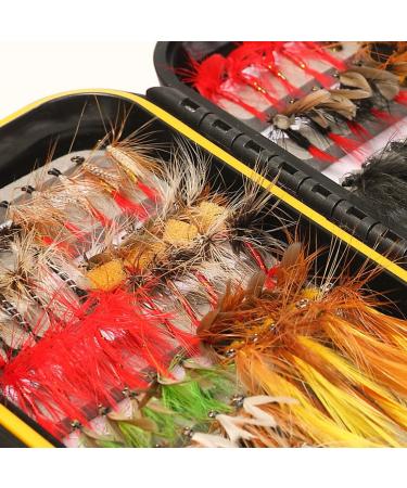 FISHINGSIR Fly Fishing Flies Kit - 100 Handmade Dry/Wet Flies + Waterproof Fly Box - Must-Have Series for Streamer, Nymph, and Emerger - Buy Online on GoSupps.com