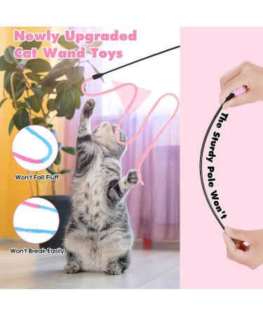 Cobee Cat Magic Rainbow Toys - 4PC Rainbow Feather Wands for Kitten Training | Color Gradient Cat Toys - Buy Online on GoSupps.com