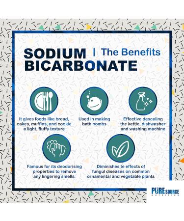 Baking Soda Sodium Bicarbonate 100% Pure Food Grade Bicarb Bicarbonate Baking Soda Bucket for Cooking Cleaning Baking Bath Bombs Odours Teeth MADE in UK by PSN (5KG) - Buy Online on GoSupps.com