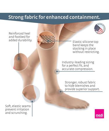 Mediven Plus Compression Stockings for Men & Women | 30-40 mmHg Calf High with Silicone Topband & Open Toe - Shop Now - Buy Online on GoSupps.com