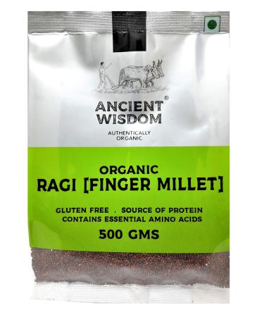 Ancient Wisdom Organic Ragi Grain (Finger Millet) 500 GM (17.63 Oz)