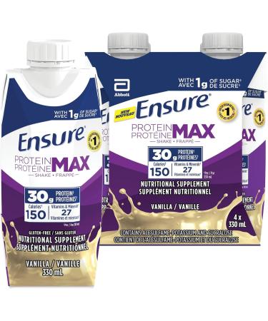 Ensure Protein Max 30 g Nutrition Shake Supplement Vanilla Protein Drink & Plus Calories Meal Replacement Complete Balanced Nutrition Strawberry 6 x 235 mL Vanilla Drink + Meal Replacement Blue - Buy Online on GoSupps.com