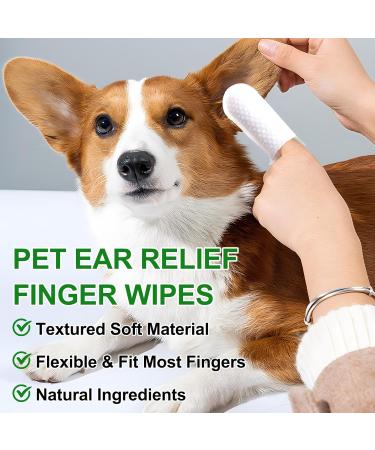 Ear Finger Wipes for Dogs & Cats- Biodegradable Pads for Ear Wax Removal, Soothing, & Deodorizing- Relieves Itching & Inflammation- Stops Head Shaking- Dog Ear Cleaner - Buy Online on GoSupps.com