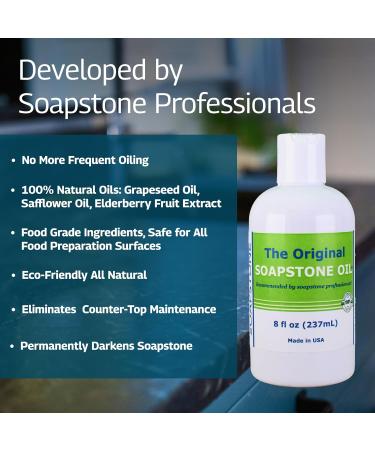 Original Soapstone Oil - Food Safe Natural Oils for Kitchen Countertops & Cutting Boards - Organic Wax Finish (8 oz) - International Shipping Available - Buy Online on GoSupps.com