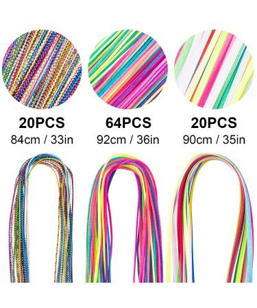 HINZIC 104pcs Gradient Color Hair Braids Wrap String for DIY African Girl Extensions - Ponytail Twist Braid Rope Accessory - Buy Online on GoSupps.com