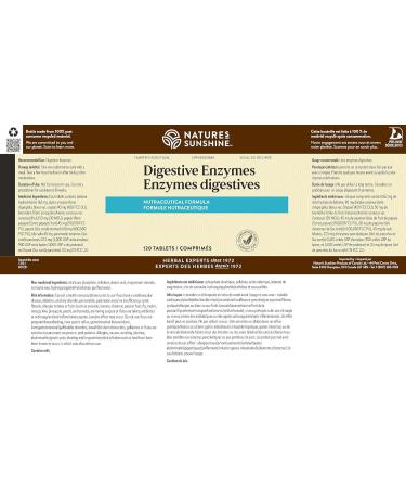 Nature's Sunshine Digestive Enzymes 120 tablets - Buy Online on GoSupps.com