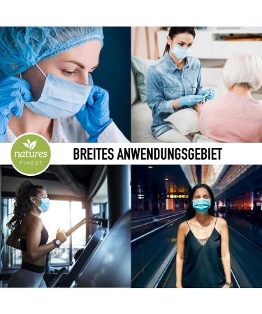 Nature Finest EN14683 Type IIR Masks - 50x Disposable Respiratory Protection - Made in Germany - 98% BFE Certified Medical Mouth & Nose Protection - Buy Online on GoSupps.com