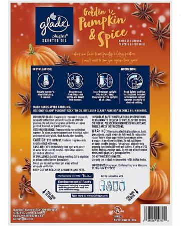 Glade PlugIns Scented Oil - 2 Warmers & 6 Refills in Pumpkin & Spice | International Shipping - Buy Online on GoSupps.com