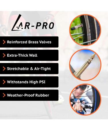 AR-PRO Bicycle Tubes Race 28 700x23-25C Presta Valve Bundle (6 Tubes, 2 Tire Levers) - 700x20-25C 60mm - Buy Online on GoSupps.com