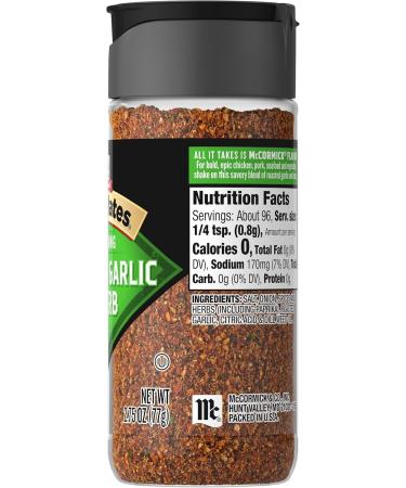 McCormick Grill Mates Roasted Garlic & Herb 2.75 Oz - Buy Online on GoSupps.com
