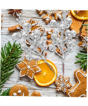 Christmas Decorations 20 Pcs Christmas Imitation Berries Christmas Winter Berries Bunch Xmas Glitter Berry Stems Christmas Tree Artificial Berry Christmas Decor Pine Garl Silverx2pcs 19X5X5CMx2pcs - Buy Online on GoSupps.com