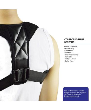 Adjustable Posture Corrector for Men & Women - Comfortable Upper Back Brace for Shoulder Support - Corrector de postura - Buy Online on GoSupps.com