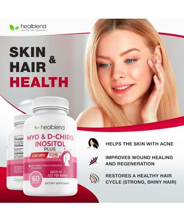 healblend Myo & D-Chiro Inositol Plus Supplement Blend Hormonal Balance Healthy Ovulation & Overall Wellness Support for Women Fertility and Pregnancy Health (2 Pack) - Buy Online on GoSupps.com