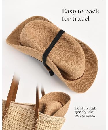 FURTALK Women's Summer Sun Hat | Wide Brim UV UPF 50+ Panama Fedora | Foldable Packable Straw Beach Hat in Ivory Khaki | Medium-Large - Buy Online on GoSupps.com