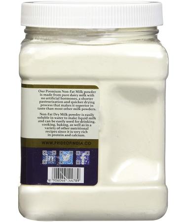 Pride Of India Nonfat Dry Milk Powder - Protein & Calcium Rich - 20oz Jar - Buy Online on GoSupps.com