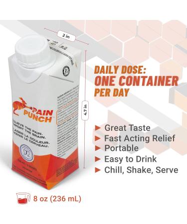 Pain Punch - 4 Pack Natural Health Product for Health & Wellness Pain Relief Supports Cognitive Health w/Turmeric Vegan Omega-3 & L-Theanine to Provide Relaxation and Focus | 4 x 236ml - Buy Online on GoSupps.com