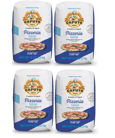 Mulino Caputo 00 Pizzeria Flour 1Kilo Bag, 140.8 Ounce, 2.2 pound (pack of 4)