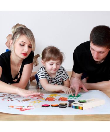 20 Color Rainbow Finger Ink Pad Set for Kids - Lsushine Craft Ink Pad Stamps Partner - Buy Online on GoSupps.com