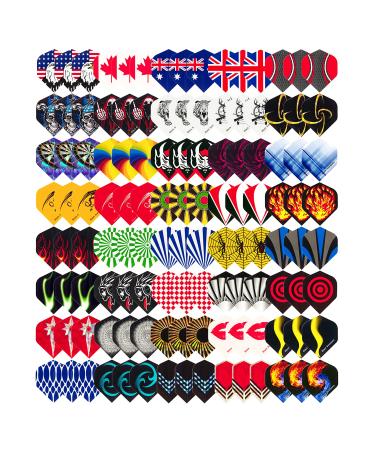 Wolftop Standard Dart Flights 40 Sets 120 Pcs - Durable PET and Laser Replacement Feather Tail Wings - Dart Accessories Kit for Steel Tip Darts and Soft Tip Darts