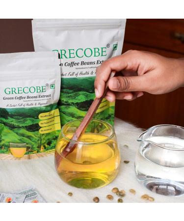 GRECOBE - 100% Pure Green Coffee Beans Extract with 50% chlorogenic acids Decaffeinated antioxidant | Maintain Metabolism - (1Pouch- 100 sachets) - Buy Online on GoSupps.com