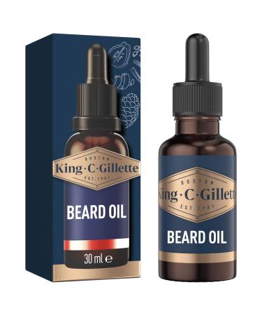 King C. Gillette Beard Oil for Men 30 ml with Plant Based Argan Oil Jojoba Oil Avocado Oil Macadamia Seed Oil & Almond Oil Softens Facial Hair - Buy Online on GoSupps.com