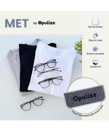 Opulize Large Round Black Reading Glasses with Spring Hinges +3.50 Magnification - Buy Online on GoSupps.com