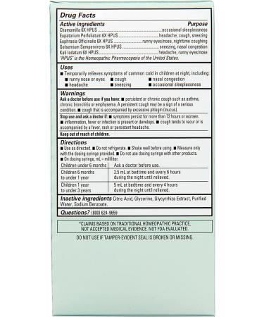 Hyland's Baby Nighttime PM Cold Syrup - Natural Relief for Cold Symptoms & Sleeplessness (4oz) - Buy Online on GoSupps.com