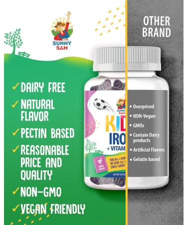 Iron Gummies for Kids & Zinc Gummies for Kids. Iron Vitamins with Vitamin C. Zinc Chewable Gummy for Immune Support - Powerful Natural Antioxidant Non-GMO Supplement for Children Men Woman Adults - Buy Online on GoSupps.com