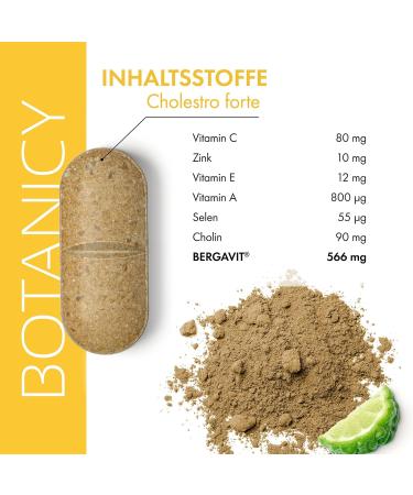 Botanicy Cholestro Forte with Bergavit - Natural Cholesterol Support - Vegan Formula with Bergamot Vitamins A C E Zinc & Selenium - 60 Tablets - Hormone-Free - Buy Online on GoSupps.com